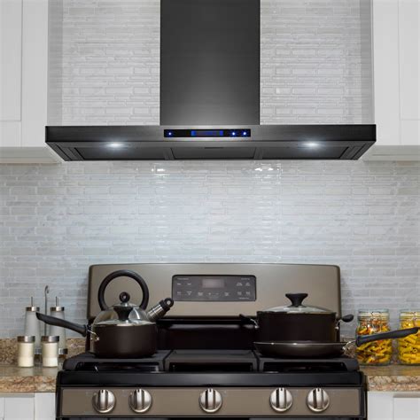 black stainless vent hood ductless